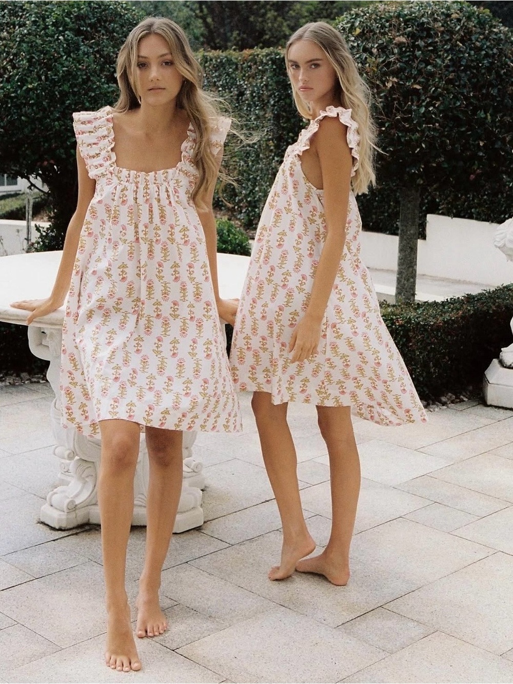 NWT Piyama Nicolette Nightie Floral Ruffle Nightdress in Lotus Flower - Size S